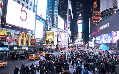 Times square new your lit up at night be digital advertisement boards